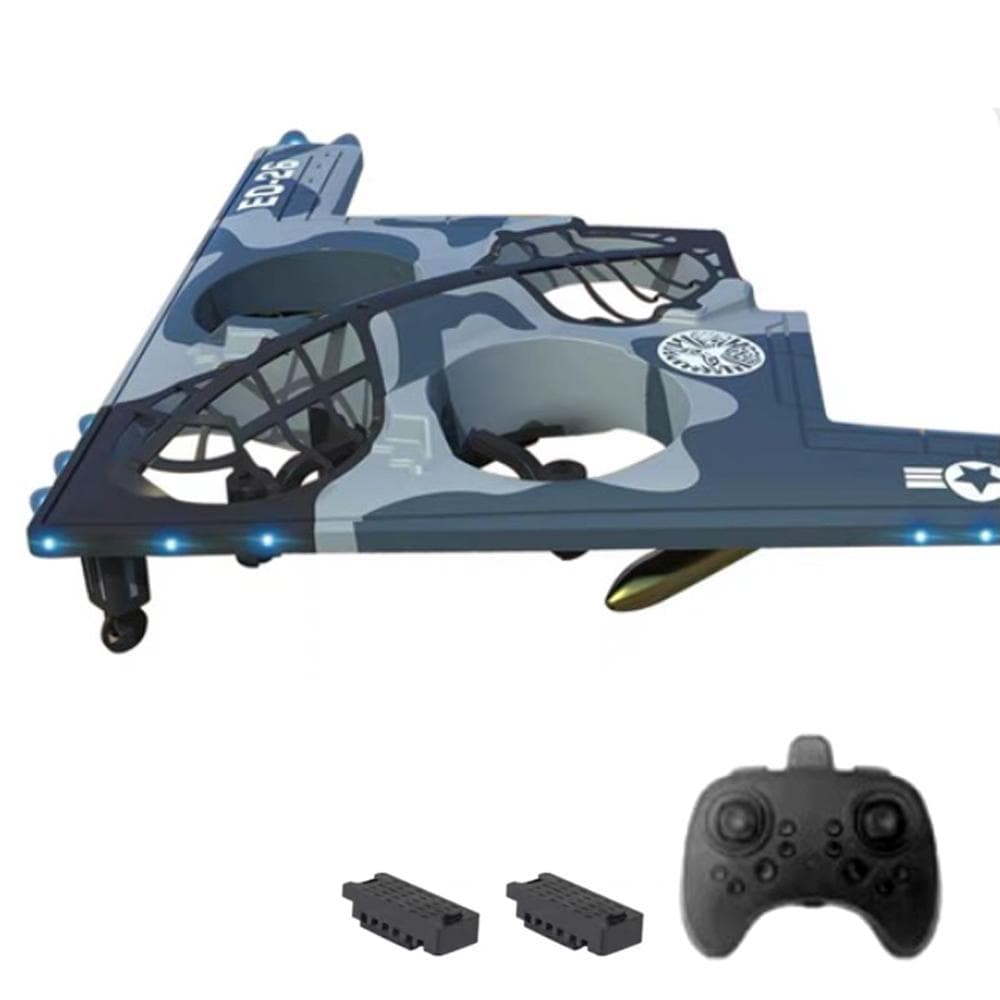 Foam Remote Control Drone 2.4GHz Remote Control Airplane Auto Hover 360  degrees  Stunt Rotation 6-axis no camera-2 battery blue