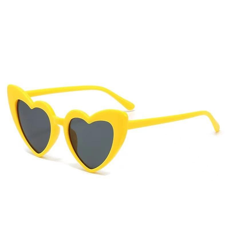 Children Fashion Heart Shape Sunglasses Boys Girls Outdoor Cute Sunglasses Kids Sun Glasses yellow