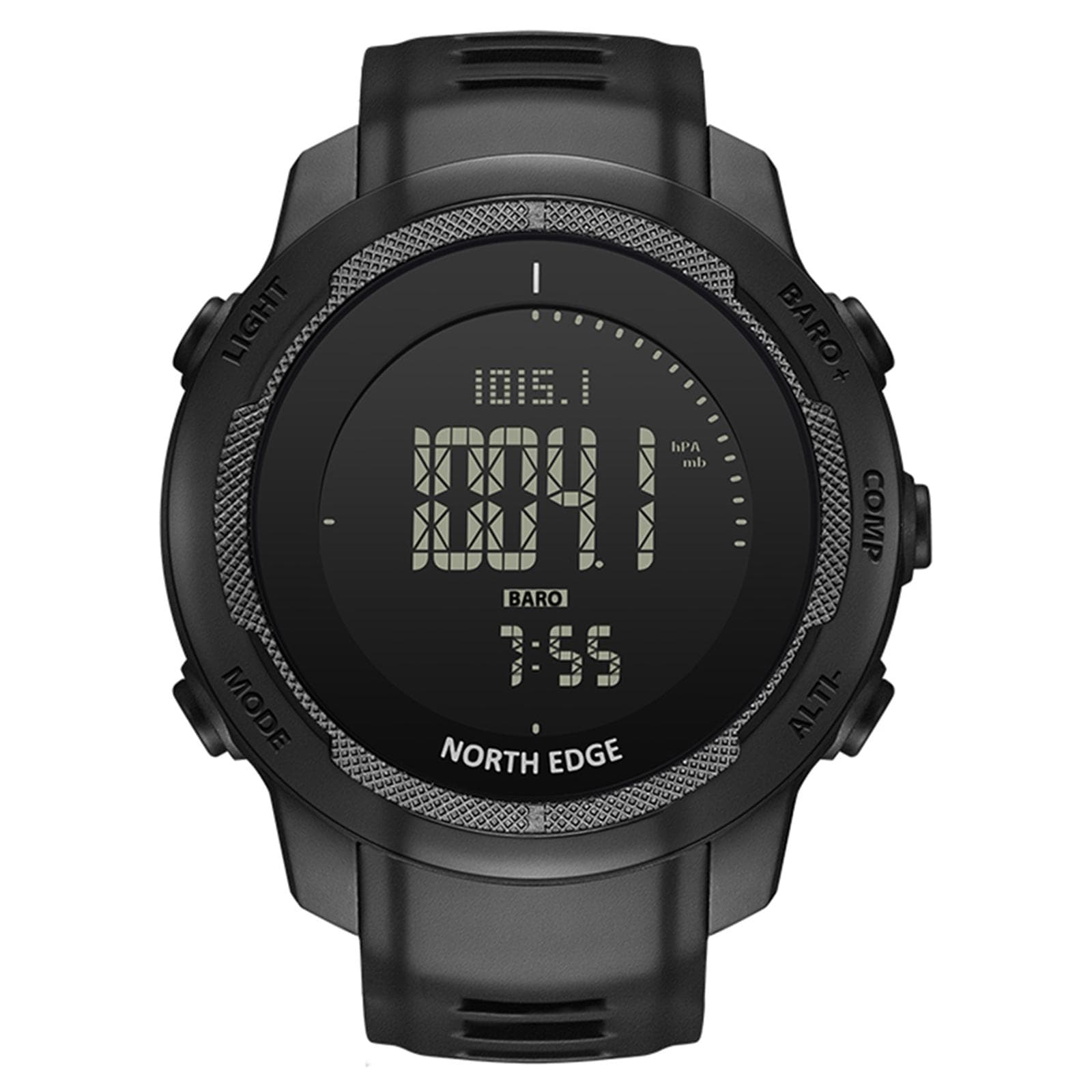 Men s Carbon Fiber Outdoor Sports Digital Watch Compass Altimeter Barometer 50m Waterproof Watch black