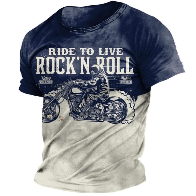 Vintage Motorcycle T Shirts For Men 3D Racing Print Loose Short Sleeve Tops Funny Streetwear Leisure O-neck Bike Sports T-Shirts S