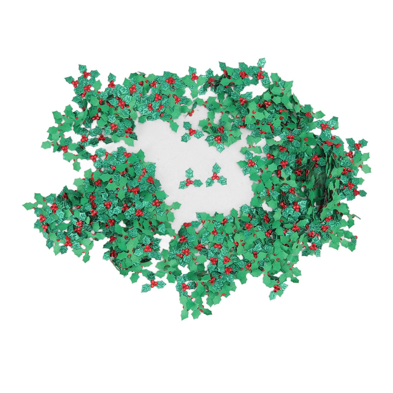 1000 Pcs Artificial Holly Berries with Green Leaves Lifelike Details Bright Color Christmas