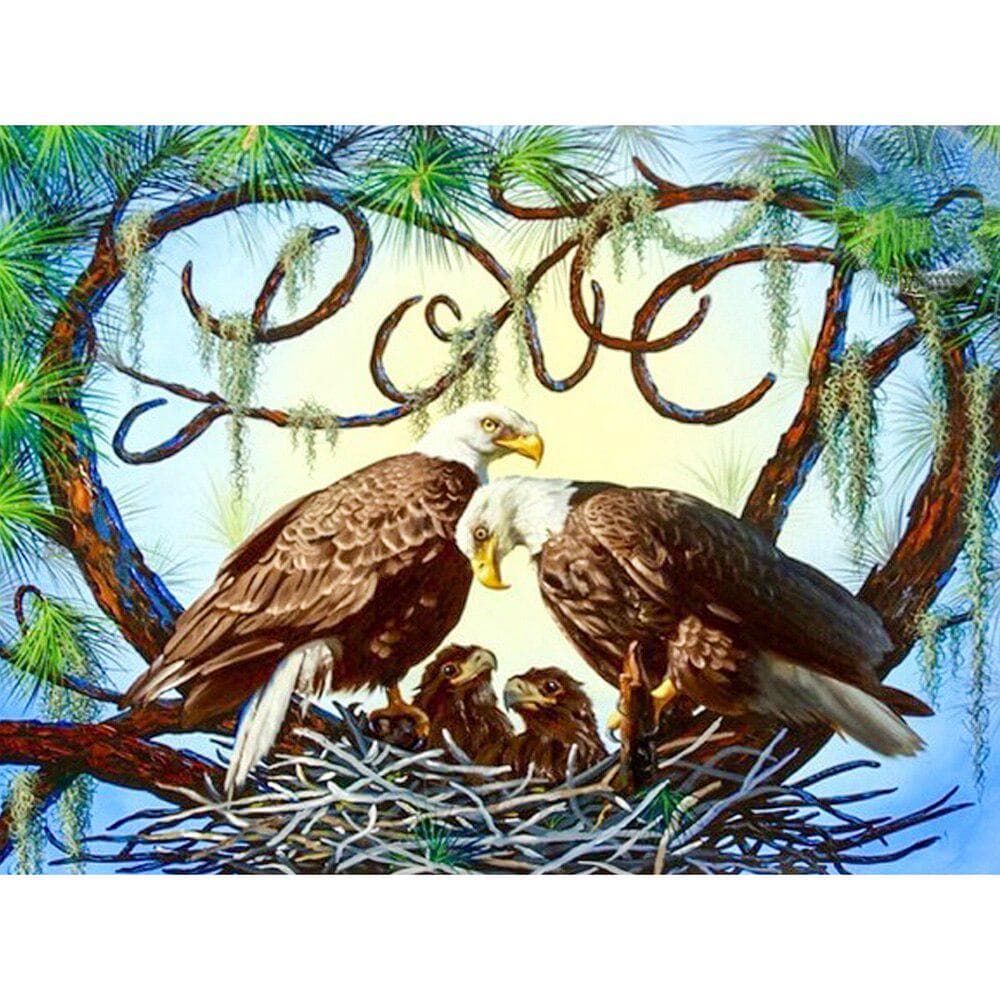 5d Diy Diamond Painting Eagles Cross Stitch Diamond Embroidery Anmial Diamond Rhinestone 20X30CM