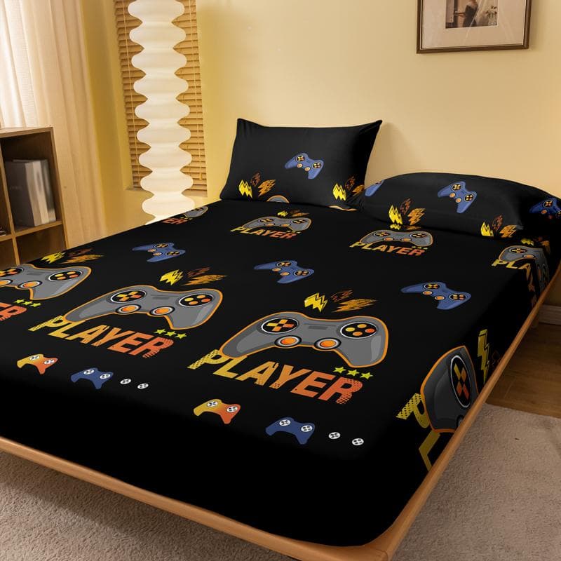 1 Piece Of Giant Player Black Patterned Matte Bedsheet, Bedroom Printed Bedspread, Bedding (Excluding Pillowcases) 71x132cm