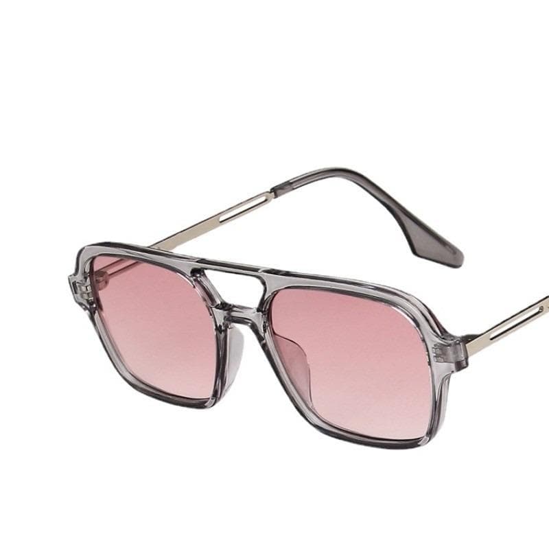 European American Vintage Double Beam Sunglasses Trendy Large Frame Unisex Ocean Piece Unique Design