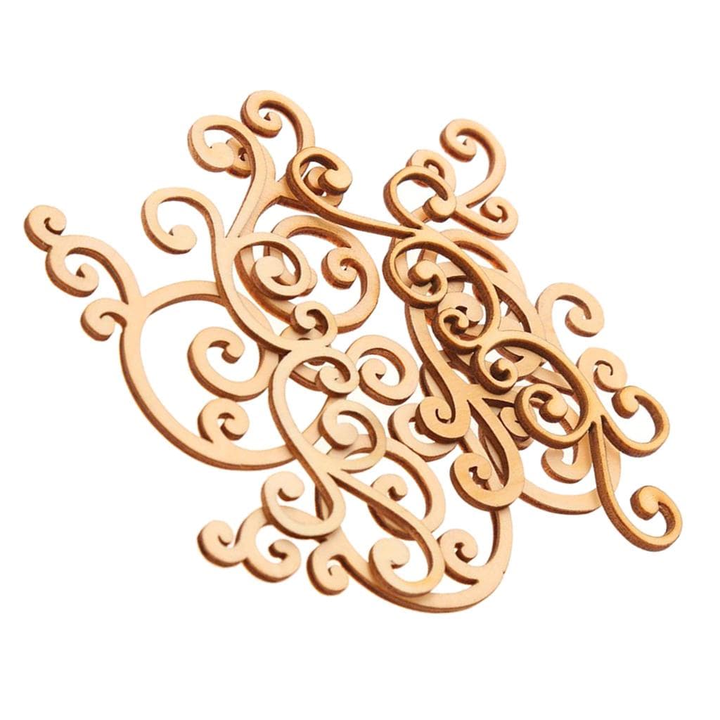 8Pack Large Wooden Shape Cutouts MDF Crafting Embellishments Ornaments 90x45mm