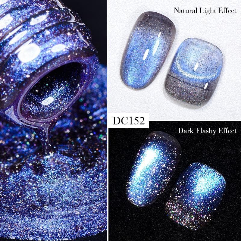 Mtssii 7ML Reflective Dynamic Cat Eye Magnetic Gel Nail Polish With 2 Different Color Magnetic Effect Semi Permanent UV LED Gel 1Bottle DC152