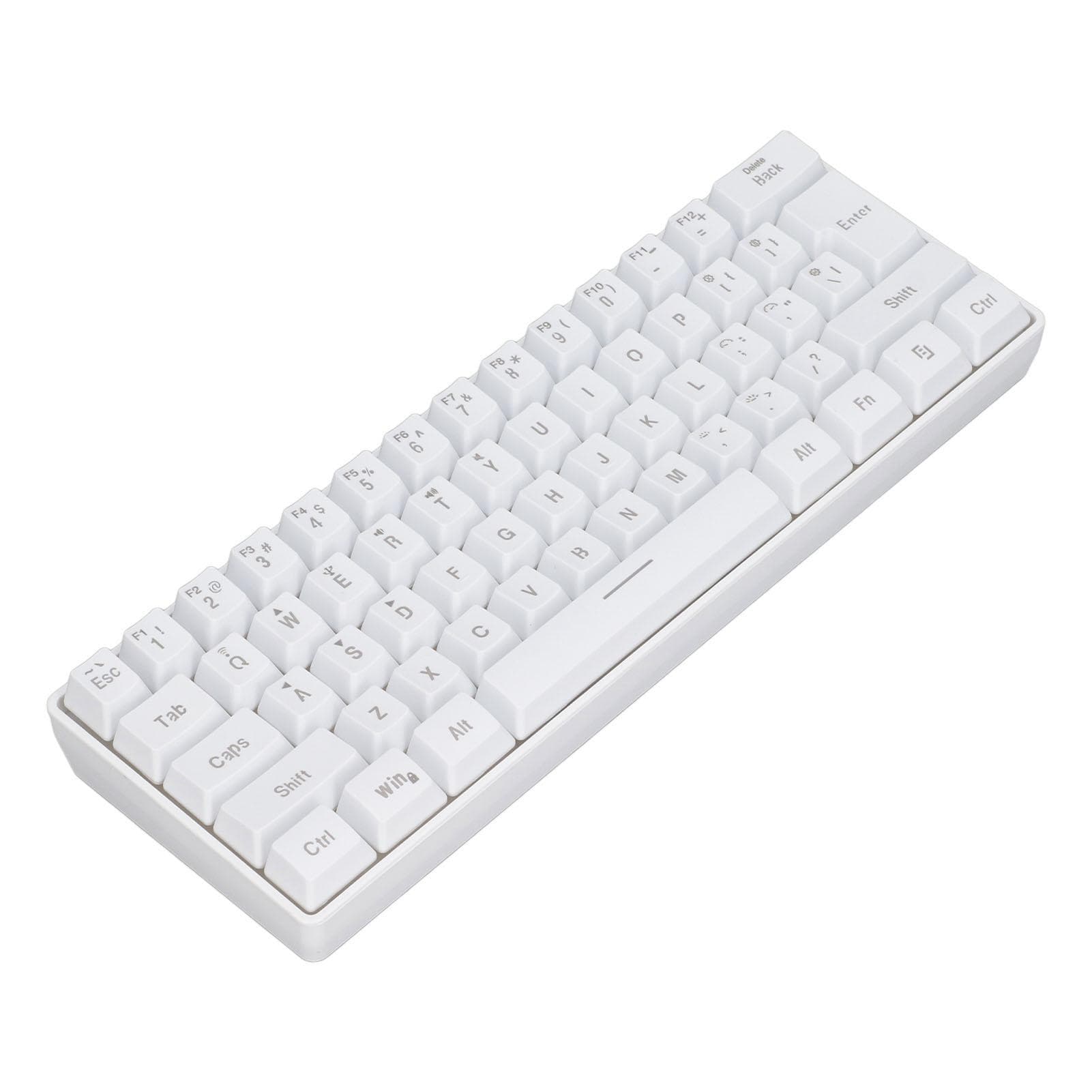 3 Mode Keyboard Silent 61 Keys 2.4G Wireless Bluetooth Wired RGB Backlight Keyboard for Laptop white