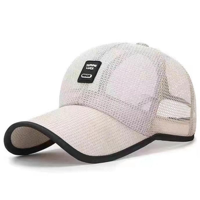 Men's Summer Thin Outdoor Sunscreen Mesh Baseball Cap Breathable Sun Hat Comfortable Skin-Friendly Hats One Size beige