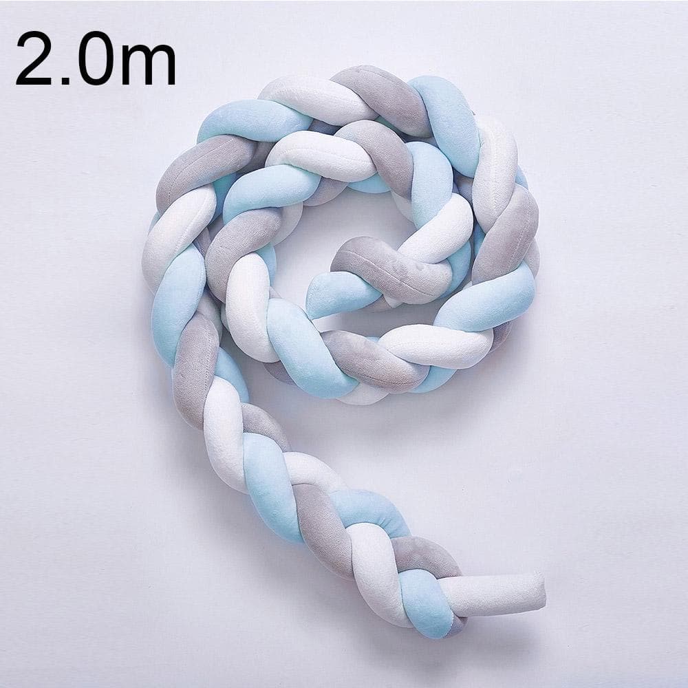 Baby Bed Bumper Crib Pad Protection Weaving Plush Baby Bedding Accessory Infant Room Decoration I200