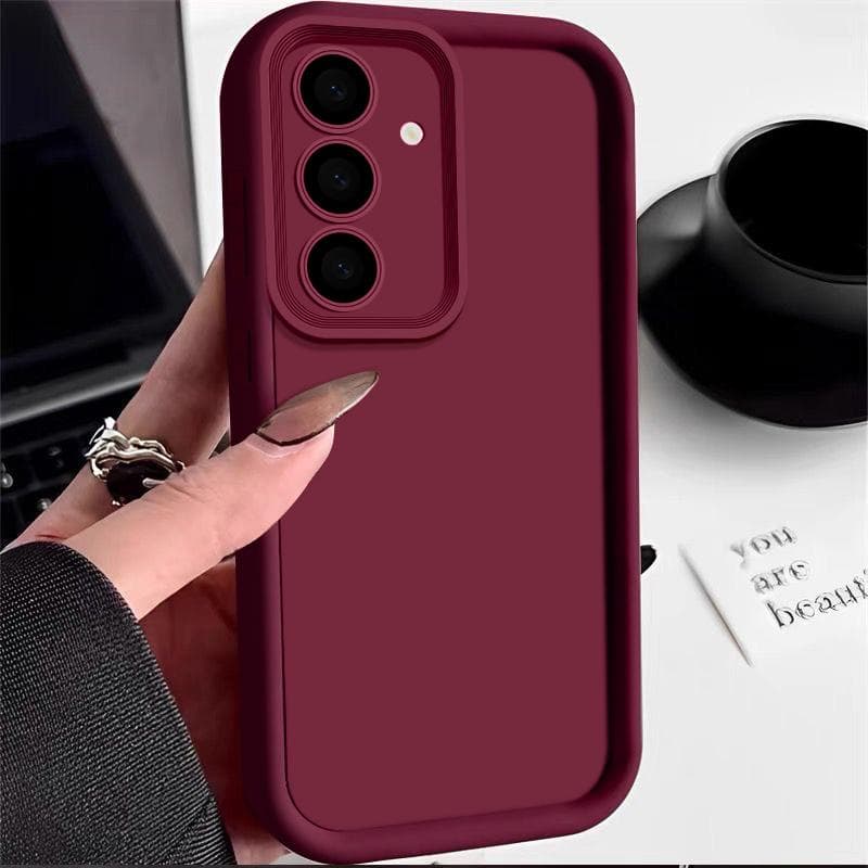 Candy Solid Color Phone Case For Samsung S25 S24 FE S23 Ultra S22 Plus S21 S26 A17 A57 A56 A55 A36 A16 A26 A35 A15 A54 A53 A52 A34 A14 5g Case Cover Samsung S26 Plus burgundy