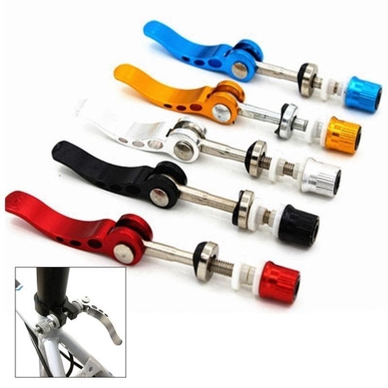 1Pc Bicycle Parts Seat Post Bike Accessories Aluminum Alloy Quick Release Mountain Bike Folding Seat Post blue