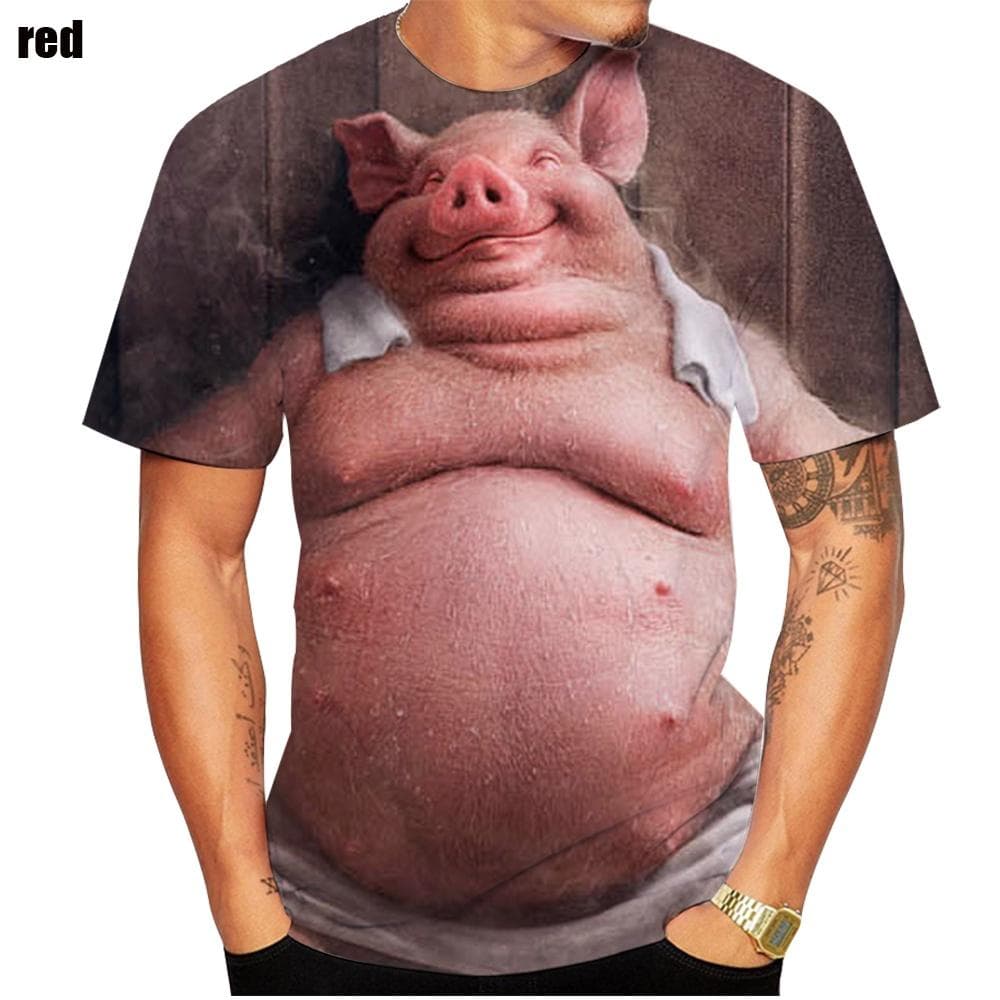 Popular Novelty Animal Pig 3d Printing T-shirt Funny Pig Casual Summer T-shirt XS-5XL 5XL