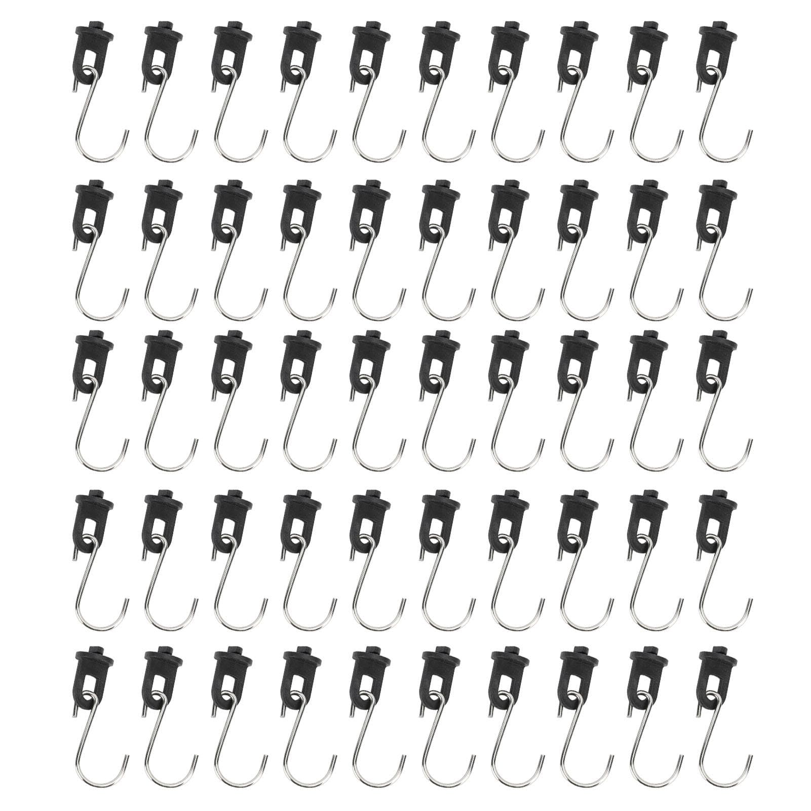 50pcs Stainless Steel S Hooks Stable Plastic Greenhouse Fixing Twist Clips for Hanging Potted