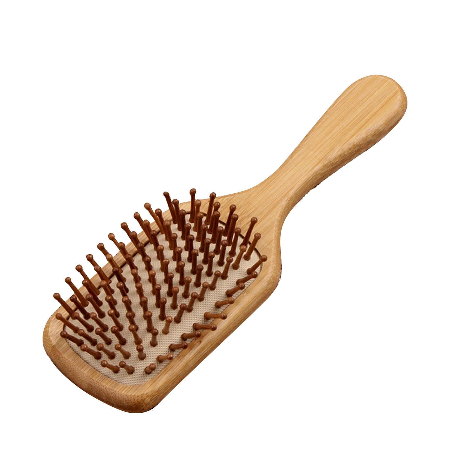 Bamboo Paddle Hair Brush Ergonomic Detangling Smoothing Massage Cushion Hair Brush Styling Tool
