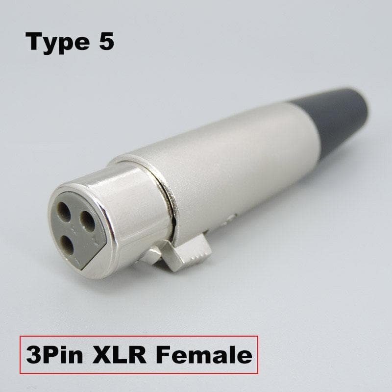 3pin 3 XLR Male female  plastic or metal black silver audio power socket plug connectorensemble Connecteur Type 5