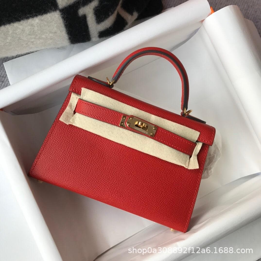 New Genuine Leather Second-generation Bag Mini Bag Palm Print Cowhide Single Shoulder Women's Crossbody Bag Classic Fashionable And Versatile 21cm+box with silk scarf red
