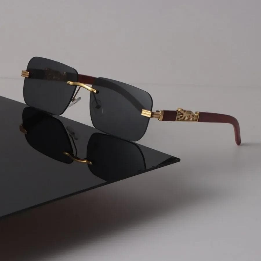 Retro Square Sunglasses Women Men Luxury Brand Designer Mirror Sun Glasses Rimless Oculos De Sol Unisex Fashion Other