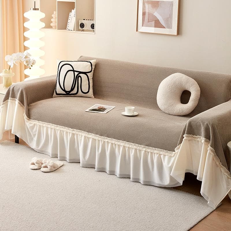 Sofa Towel Cover Cloth Anti Slip French Cream Style Full Package Universal  Cloth Blanket Skin Friendly Delicate Decorative Pad 180x130cm1pcs