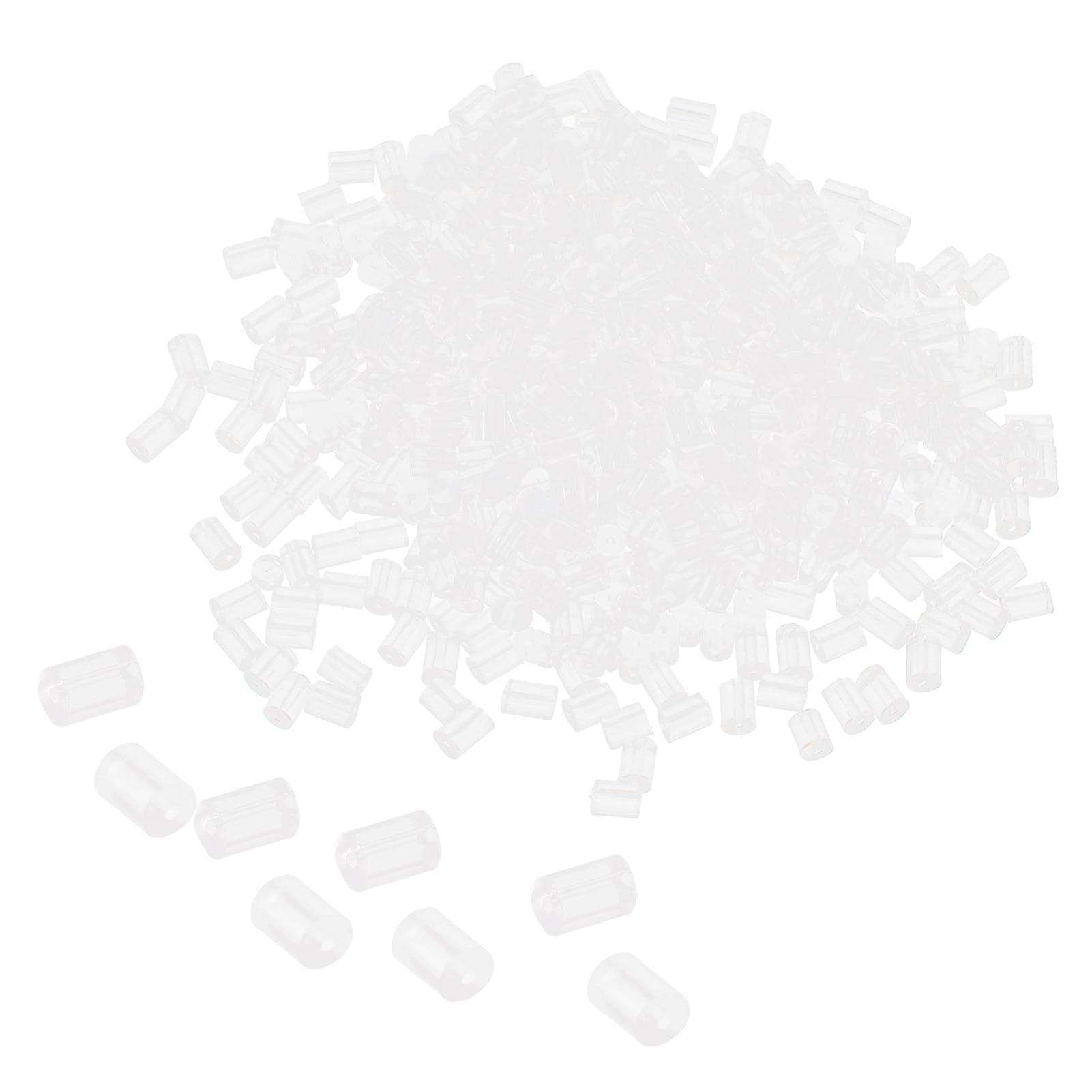 500pcs Cylinder Shape Earrings Back Stopper Silicone Transparent Earrings Locking Backing