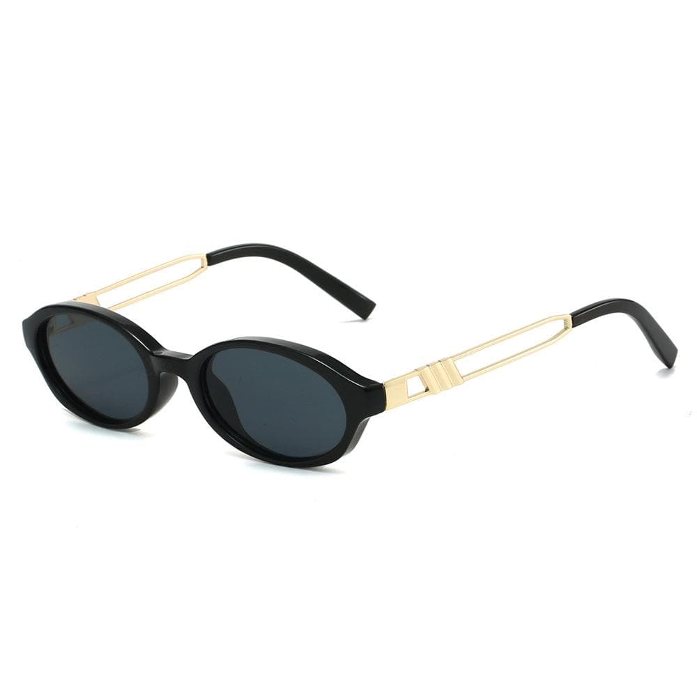New Tortoise Shell Oval Small Frame Women Sunglasses UV400 Luxury Double Beam Temple Design Simple Men Sun Glasses as  picture