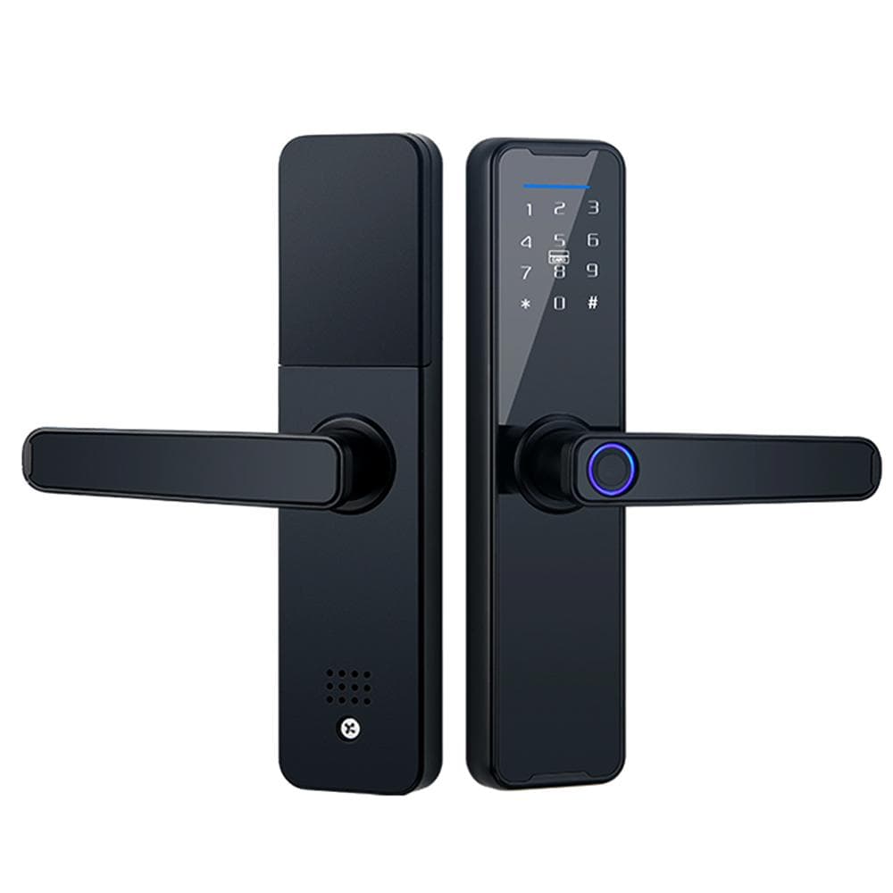 Tuya Smart Lock Fingerprint Lock Door Lock Keypad Door Lock with Handle Fingerprint Electronic black
