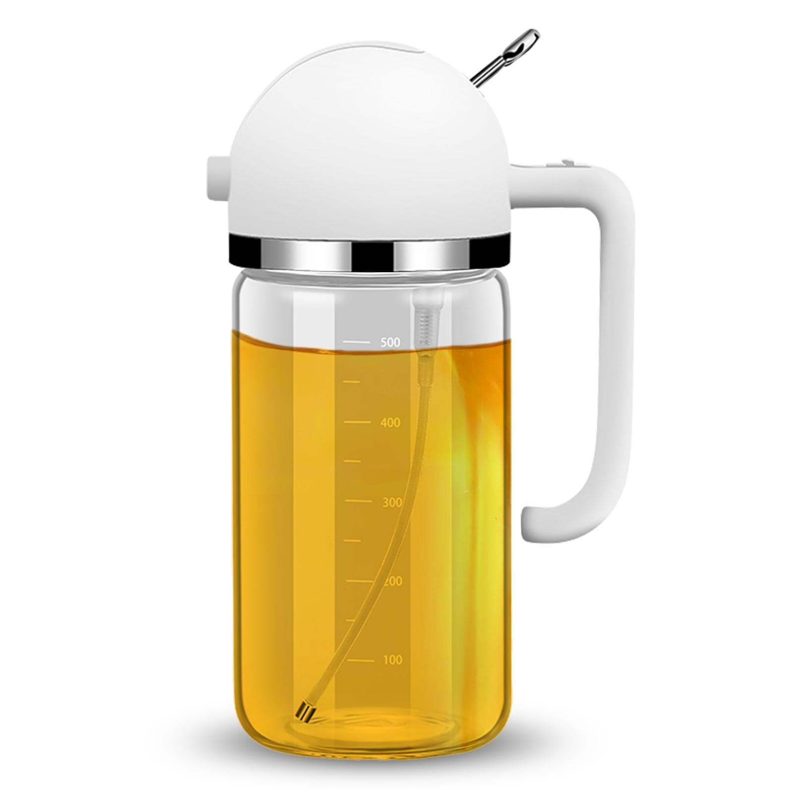 2 in 1 Oil Dispenser and Oil Sprayer for Cooking 550ml/18.6oz Food Grade Glass Olive Oil Sprayer