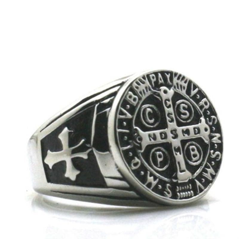 New Stainless Steel Ring CSPB Cross Gold Men's Stainless Steel Ring 12 silver