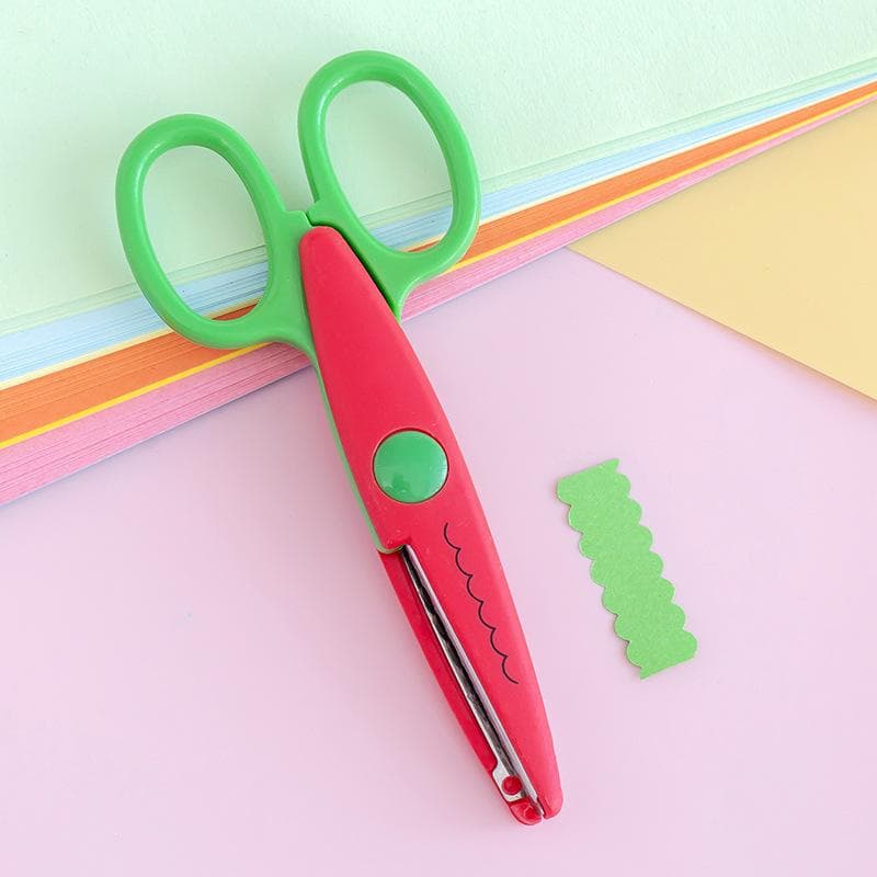 Creative Wavy Pattern Safety Scissors Kawaii Lace Scissors Card Photo Handmade Tools DIY Paper Cutter School Office Supplies