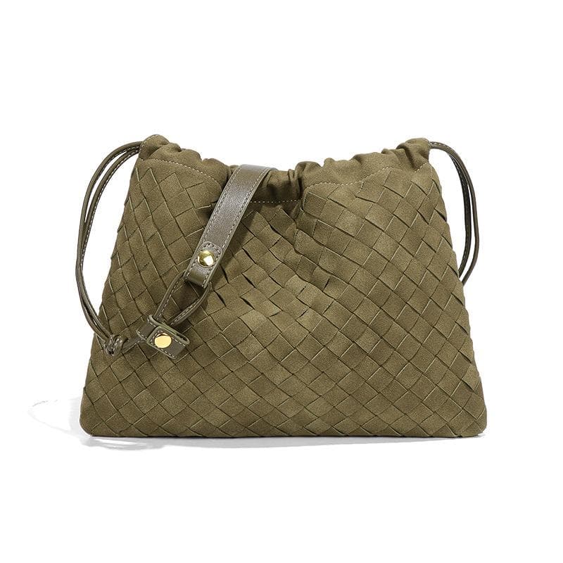 Matte Woven Women's Bag with A Drawstring Cloud Bag, Fashionable and Niche Single-shoulder Crossbody Dumpling Bag