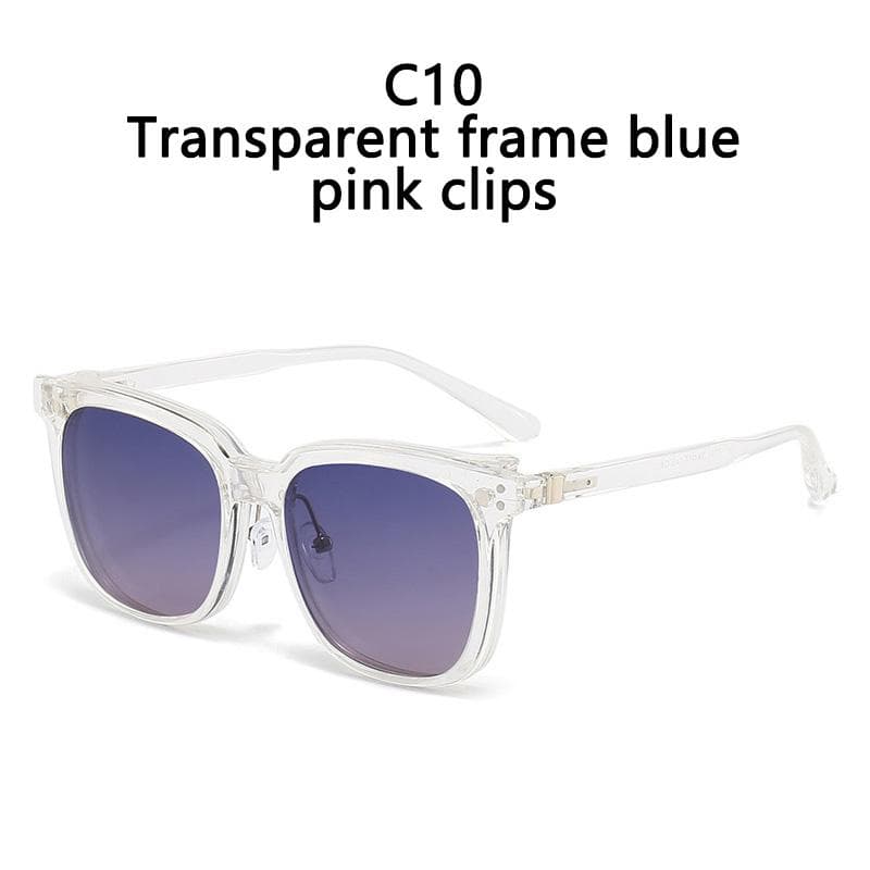 1/2 In 1 Clip On Glasses Transparent Frame Women Brand Design Clips Sunglasses Men Prescription Eyeglasses SHOW AS PICTURE