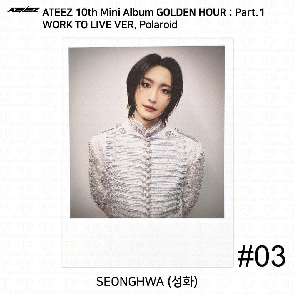 ATEEZ Golden Hour Part.1 Work To Live Ver Photocard Polaroid Disc KPOP K-POP Seonghwa - Polaroid #3