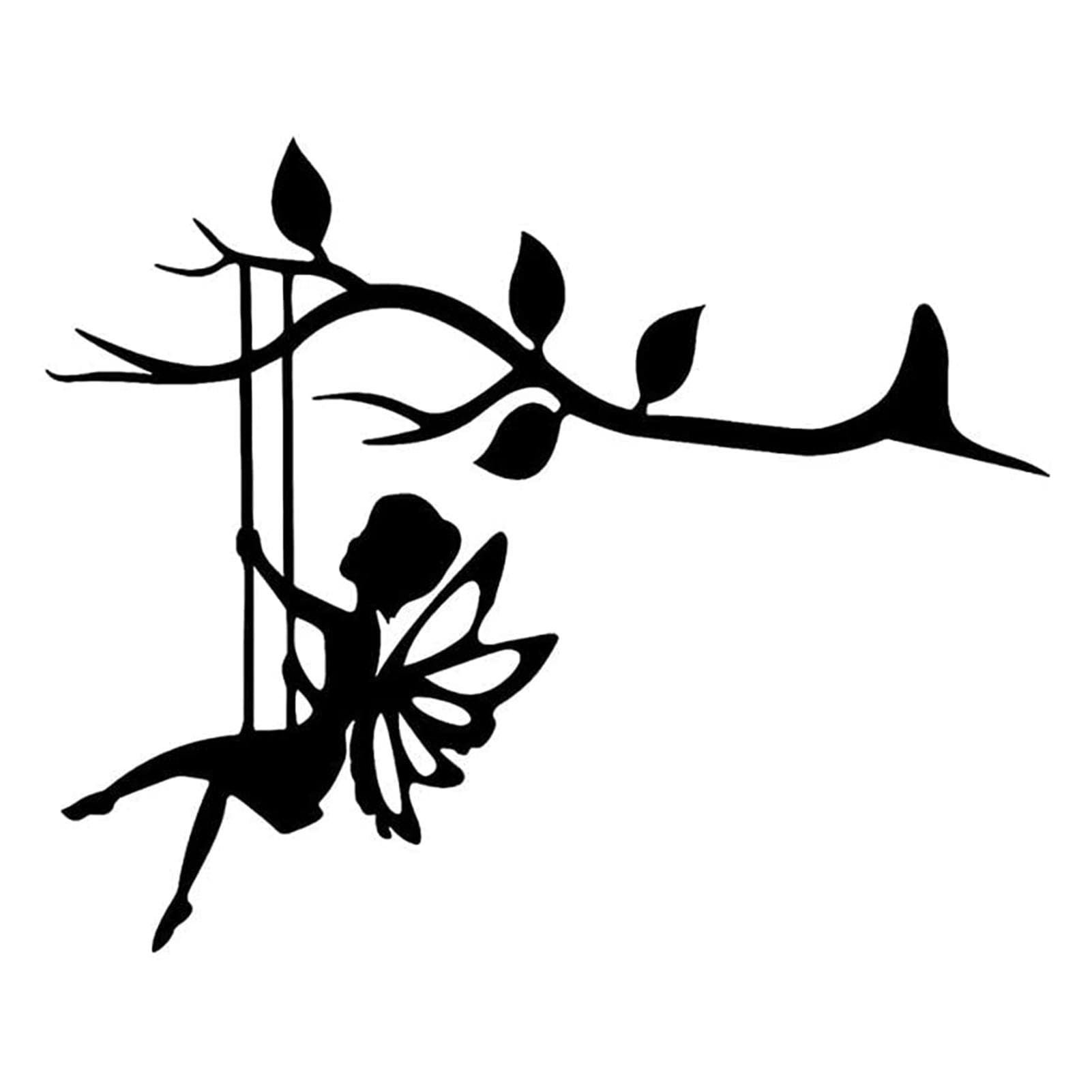 Fairy Branch Ornament Rustproof Metal Swinging Fairy Silhouette Decoration Outdoor Garden Hanging