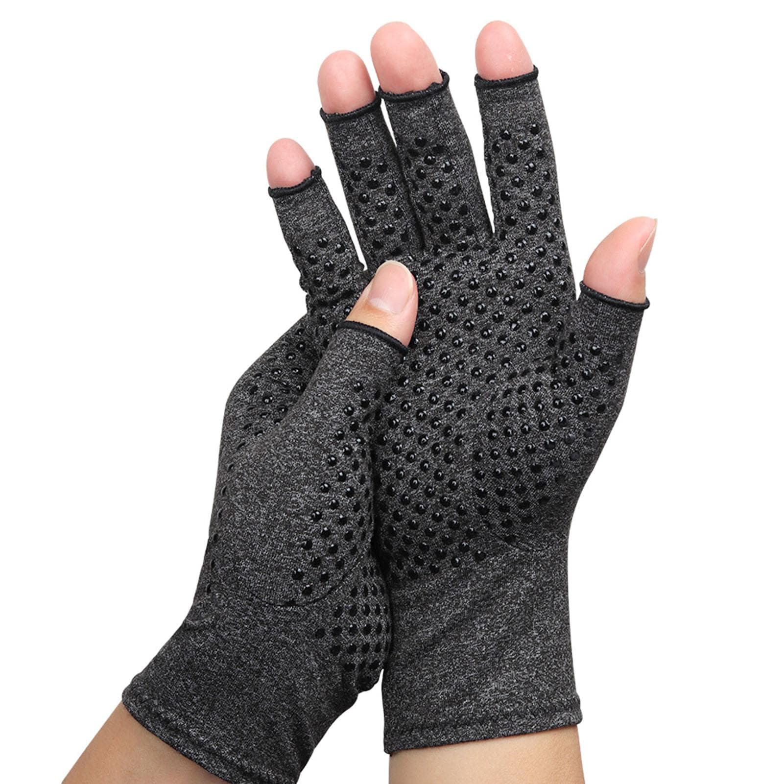 Sports Half Finger Gloves Anti Slip Breathable Comfortable Knitted Fabric Arthritis Compression
