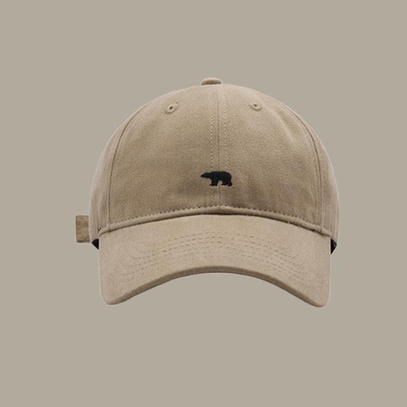 Unisex Cartoon Bear Embroidery Baseball Cap Men Women Soft Cotton Hip Hop Snapback Caps Unisex Sports Dad Trucker Sun Visor Hat khaki