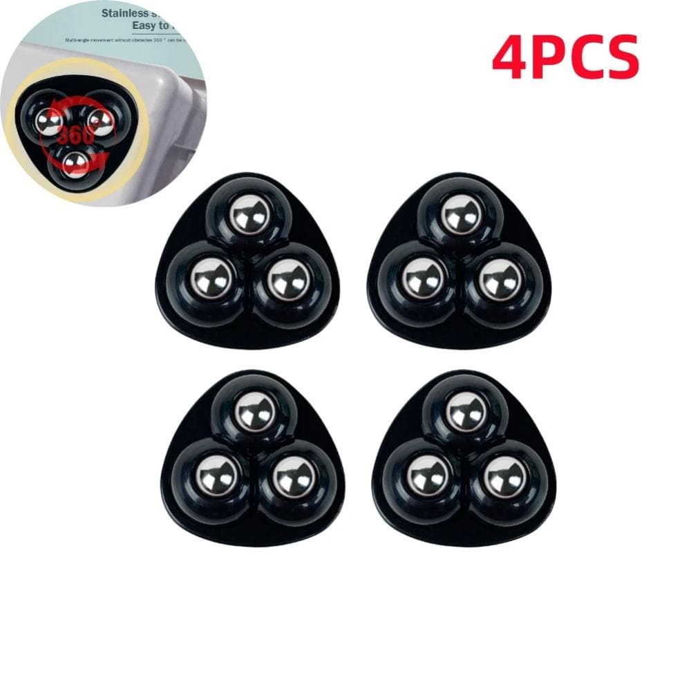 12PCS Self-Adhesive Universal Pulley Rotating Wheels Mini Swivel Casters Wheel For Furniture Storage Box Roller Skate Cabinet black-4pcs