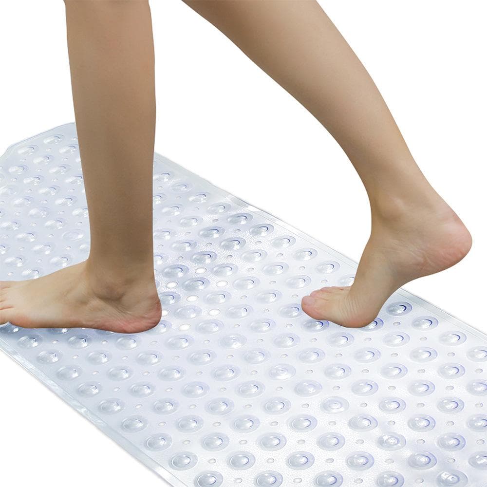 PVC Bathroom Anti-slip Mat with Suction Cup Toilet Anti-slip Mat Bath Anti-fall Bathtub Mat 78x38cm clear