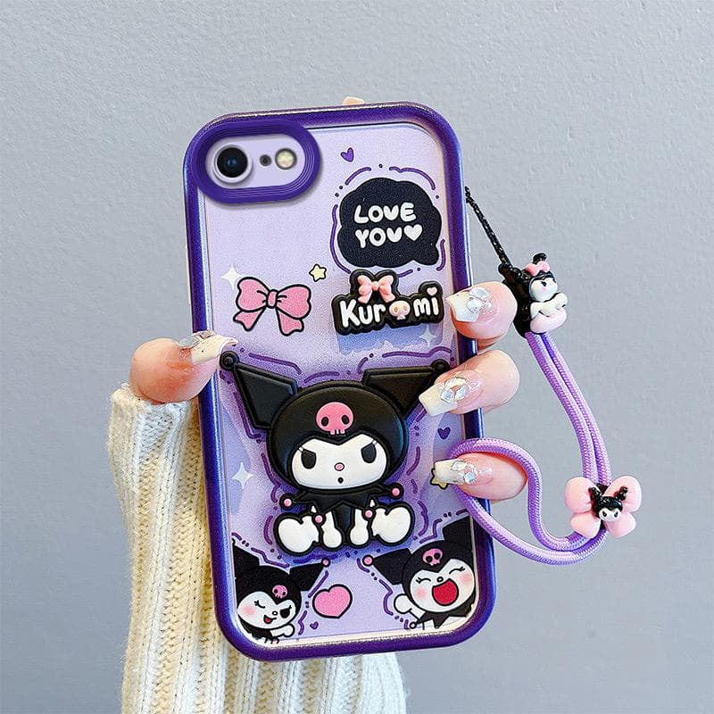 KEYSION Shockproof Case for iPhone SE 2020 2022 with Lanyard Soft Silicone Cute 3D Cartoon Doll Phone Cover for iPhone 8 7 6s Plus for iPhone 6s Plus