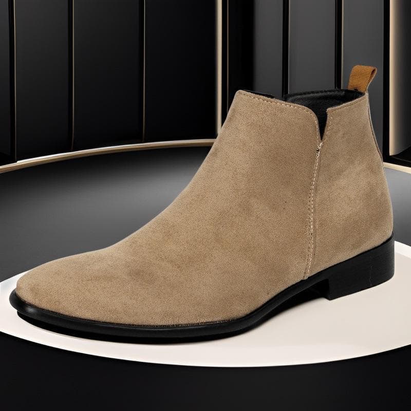 Men's Large Size Chelsea Boots with Side Zipper - Versatile Fashionable European & American Ankle Boots 47 off-white