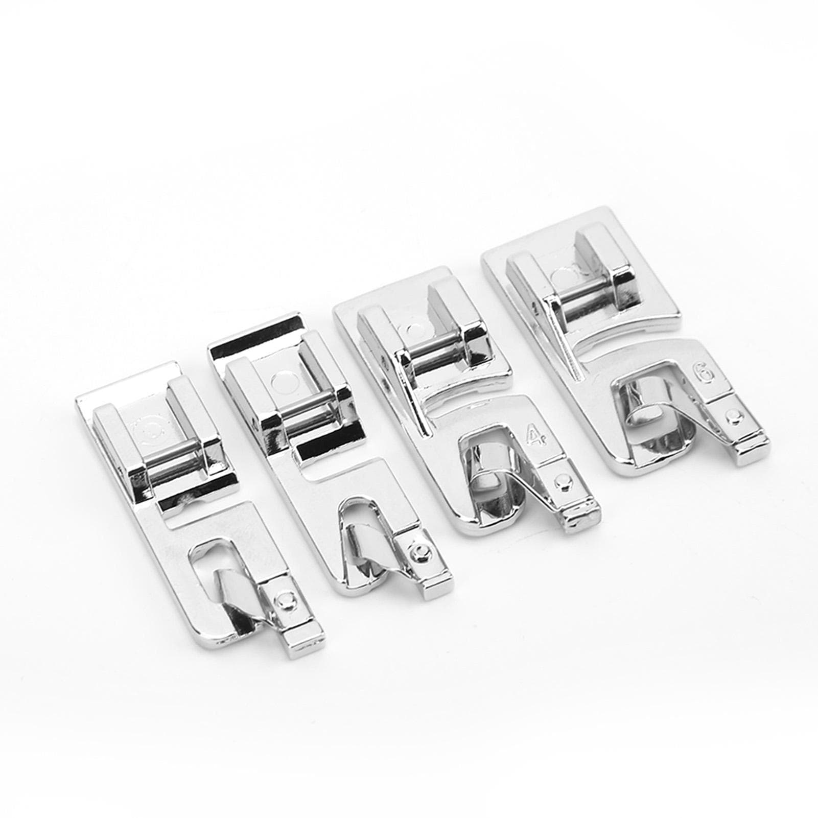 4pcs Rolled Hem Presser Foot Stainless Steel Material Thin Fabrics Available DIY Making 7307