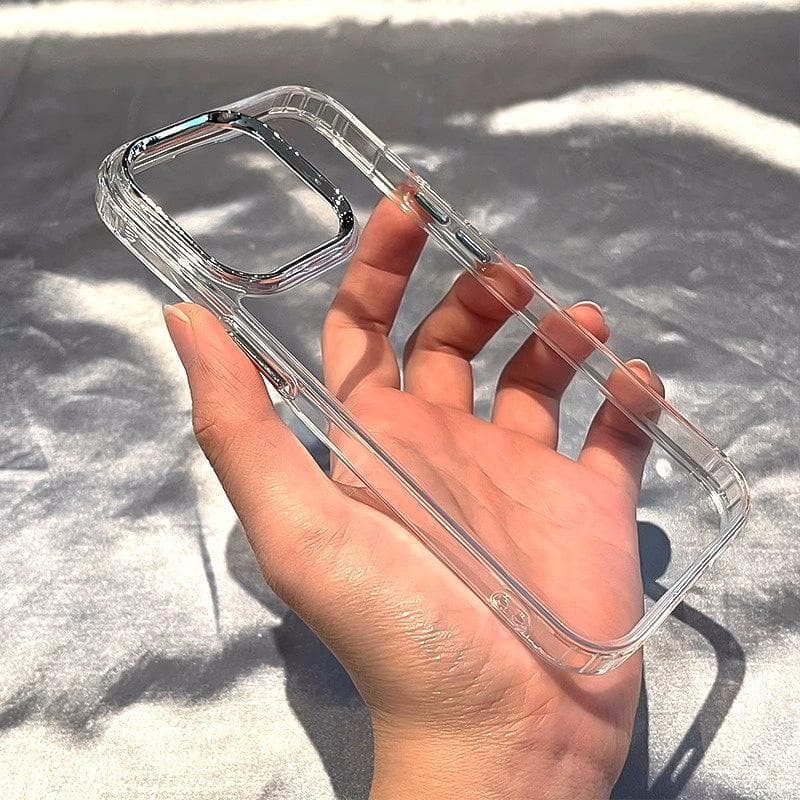 Simple Ins Electroplating Lens Frame IPhone 15 Promax Mobile Phone Case Apple 13 Transparent 11 Soft 12 Set Xs Women Apple 15Plus