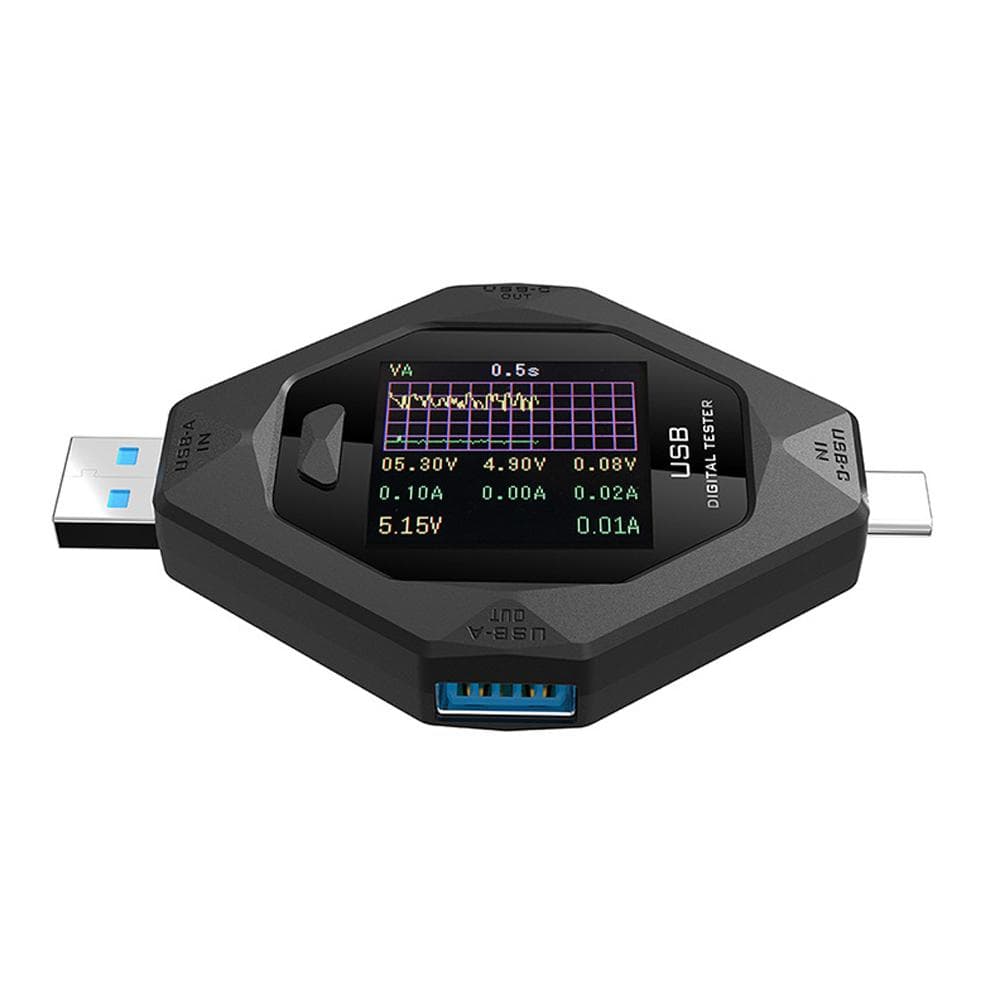 Digital USBC Power Meter MultiFunction Voltage Current Power Meter Cellphone Charging Detector multicolour