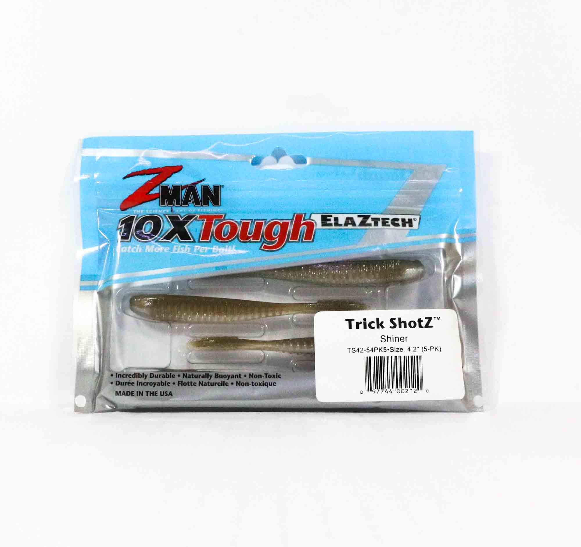 Zman Soft Lure Trick Shotz 4.2 Inch 6/Pack Shiner (2120)