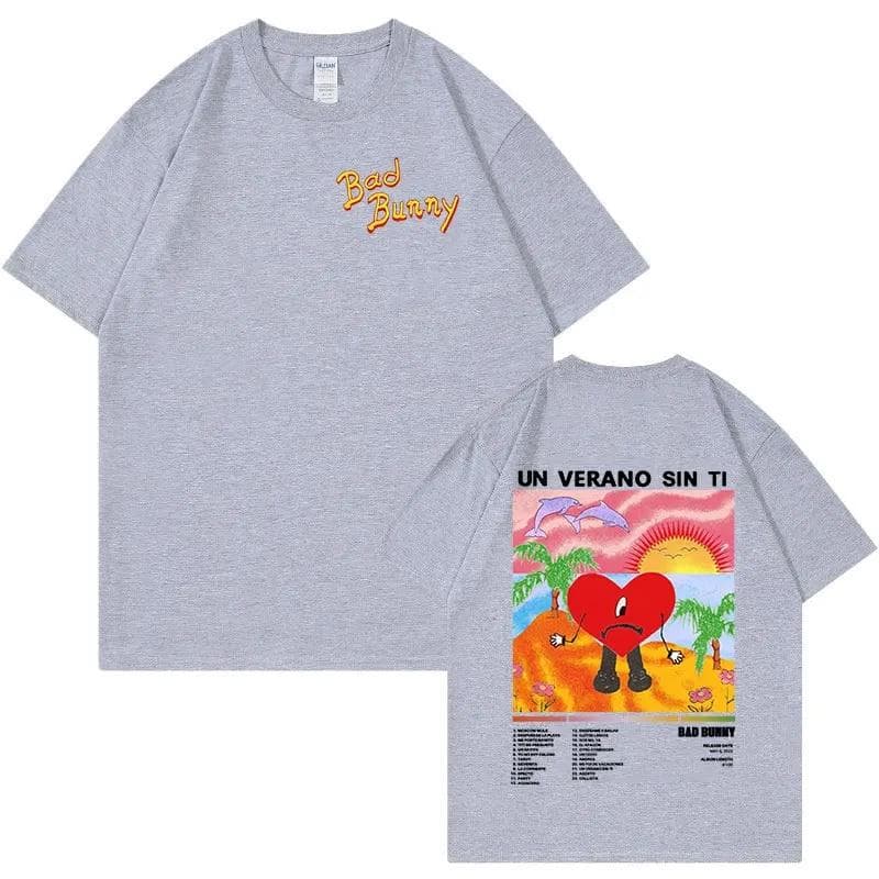 Bad Bunny Un Verano Sin Ti Graphics Print T-shirt Unisex Clothes Fashion Hip Hop Short Sleeve Oversized T-shirts Unisex Streetwear L