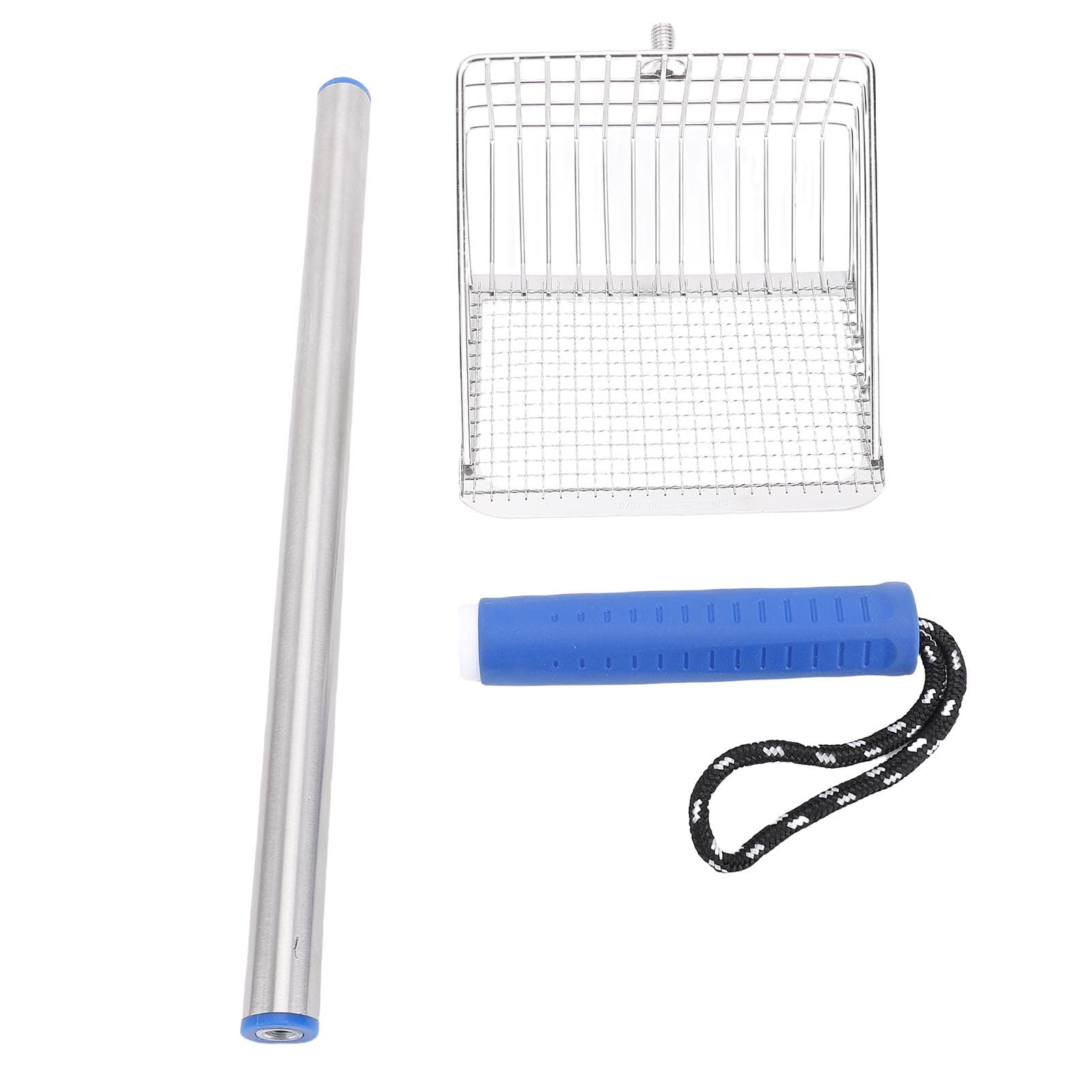 Stainless Steel Cat Litter Shovel Long Handle Cat Scooper Kitty Metal Scooper for Pet Beaches blue