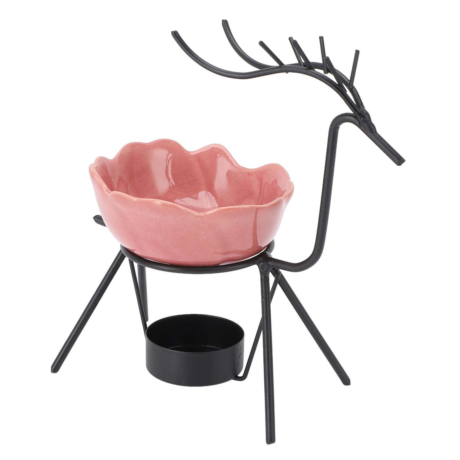 Pink Deer Iron Art Aromatherapy Burner Set Metal Essential Oil Burner Candle Holder for Home and