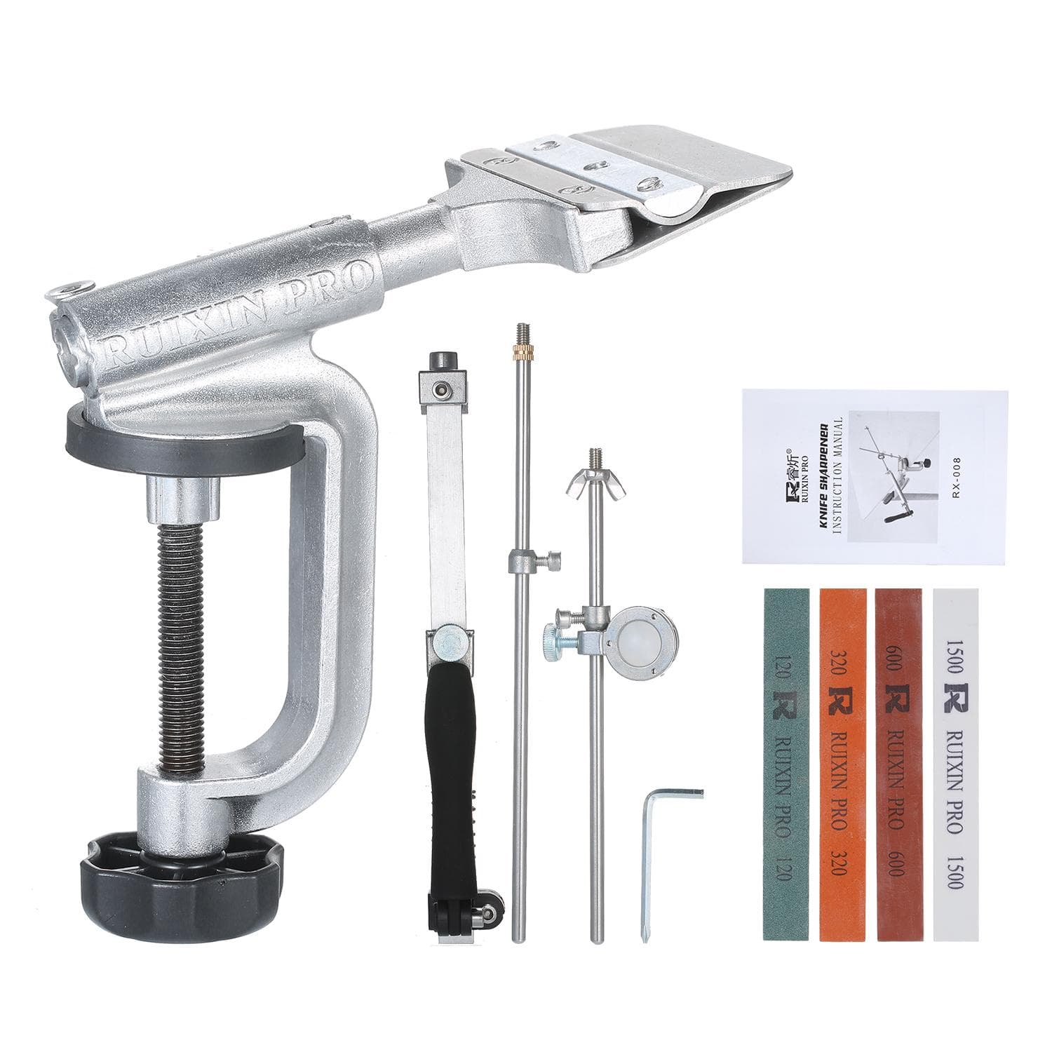Sharpener Set Fixed-angle Knife Sharpener Knife Sharpening Kit Knife Slicker Edge Sharpener Abrasive Holding System with 4 Sharpening Stones Type 1