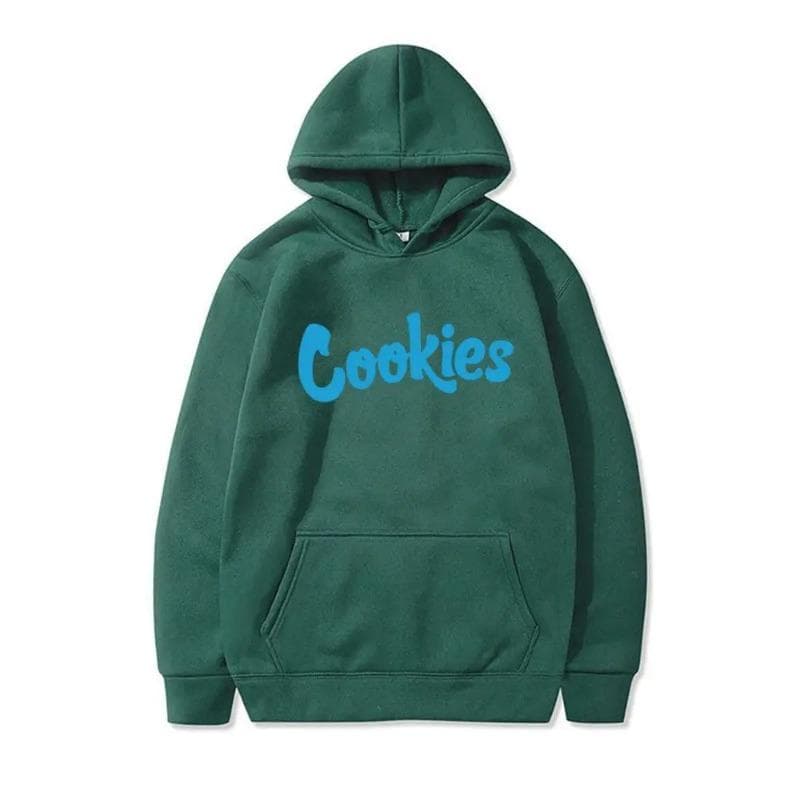 Cookies Printed Hooded Sweatshirt Trendy Men'S Women'S Pullover Hoodies & Sweatshirts Unisex M green