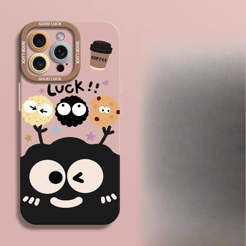Coal Balls Suitable for Apple 16 IPhone Animation 15plus Creative 14 Silicone Soft Shell 13 Mobile Phone Case 12promax Apple 7P/8P Universal