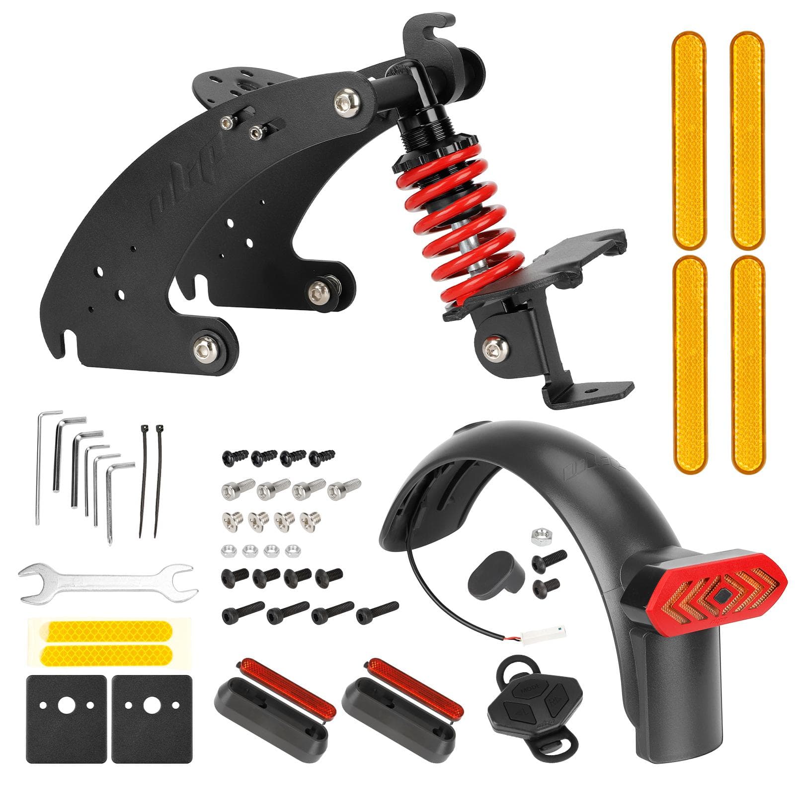 Ulip Rear Shock Absorber Electric Scooter Suspension Kit with Remote Control LED Taillight Rear red/black