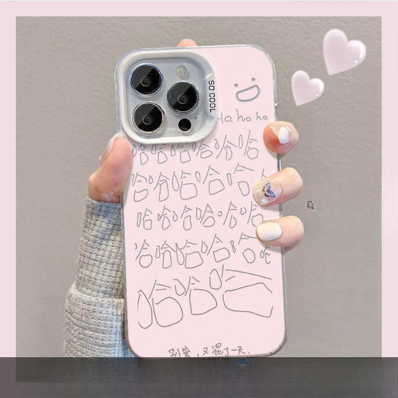 Applicable To Apple 15 Mobile Phone Case Iphone14 Hahaha Stand 13promax Color Silver Matte 12/11 Soft Edge 6 iPhone 6s Plus